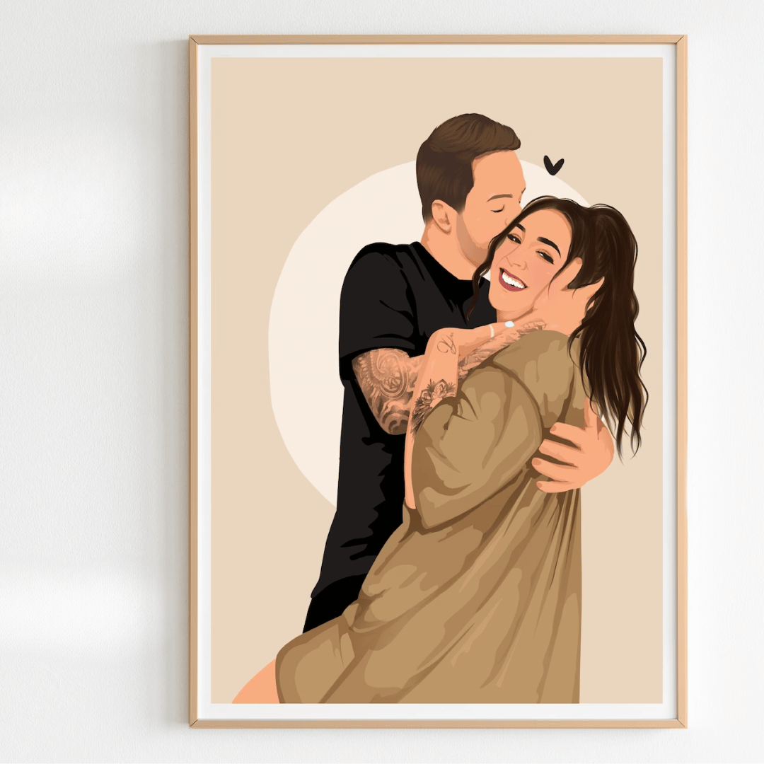 custom couple portrait Faceless Gift