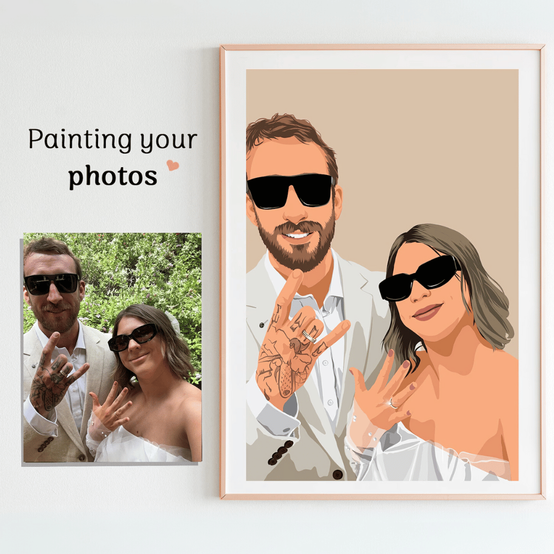 custom couple portrait Faceless Gift