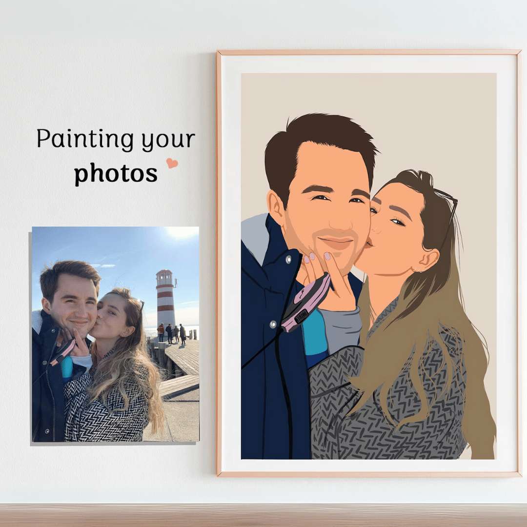 custom couple portrait Faceless Gift