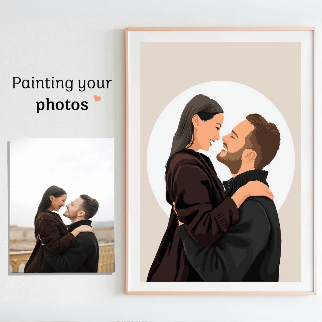 custom couple portrait Faceless Gift