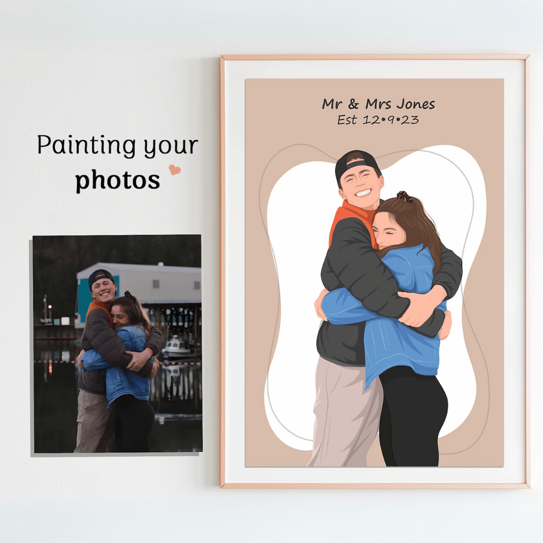 custom couple portrait Faceless Gift