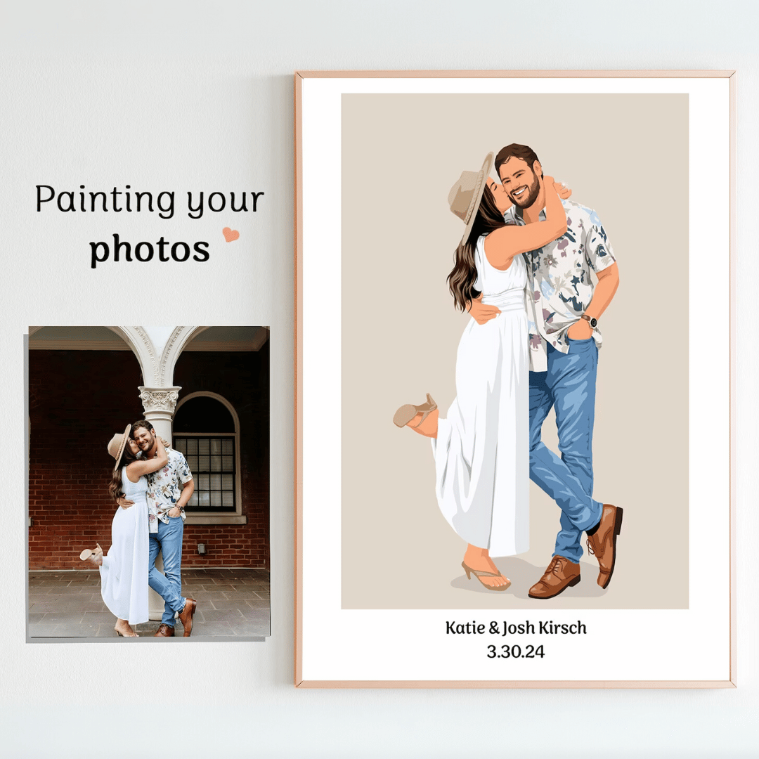 custom couple portrait Faceless Gift